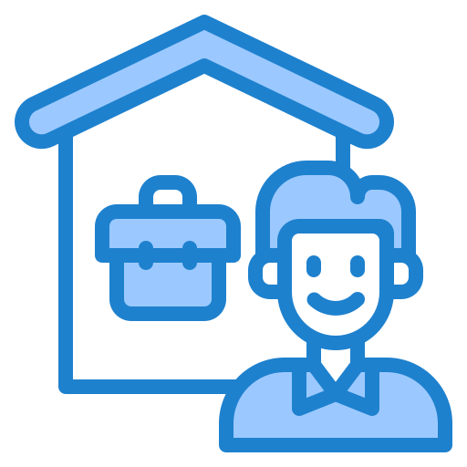 Work from home srip Blue icon