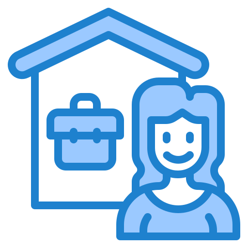 Work from home srip Blue icon