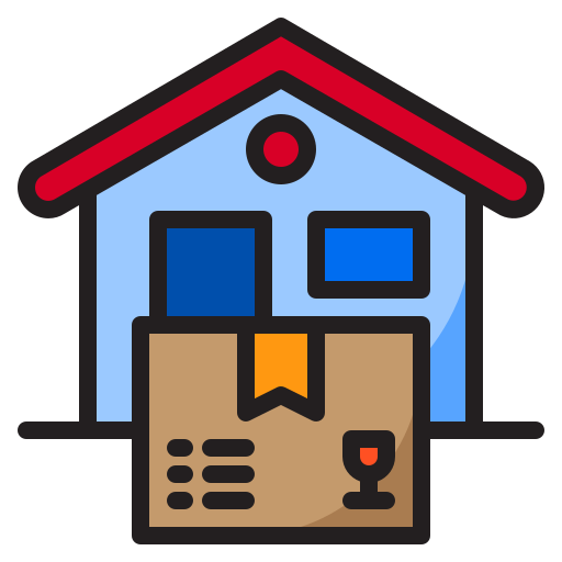 Delivery box srip Lineal Color icon