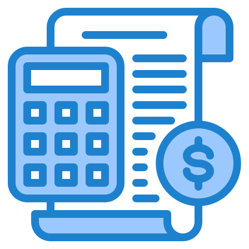 Accounting srip Blue icon