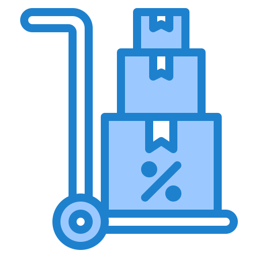 Delivery box srip Blue icon