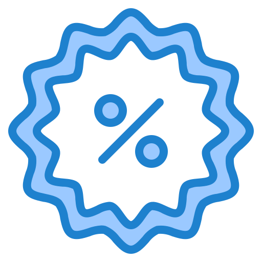 etiqueta de descuento srip Blue icono
