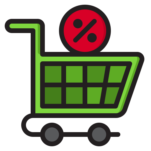 Shopping cart srip Lineal Color icon