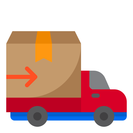 camión de reparto srip Flat icono