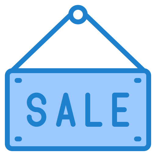 Sale sign srip Blue icon