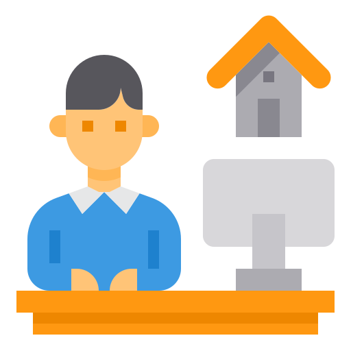 Working at home itim2101 Flat icon