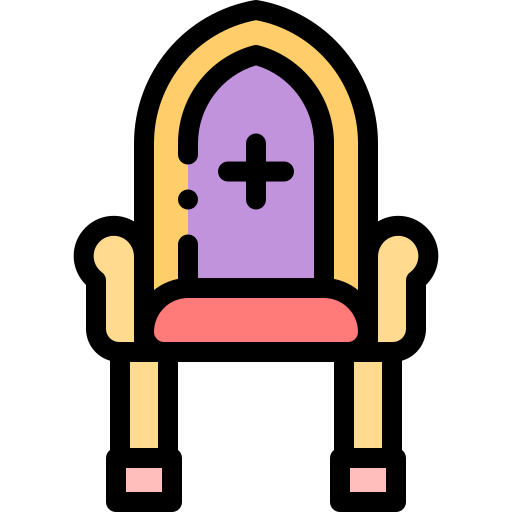 Chair Detailed Rounded Lineal color icon