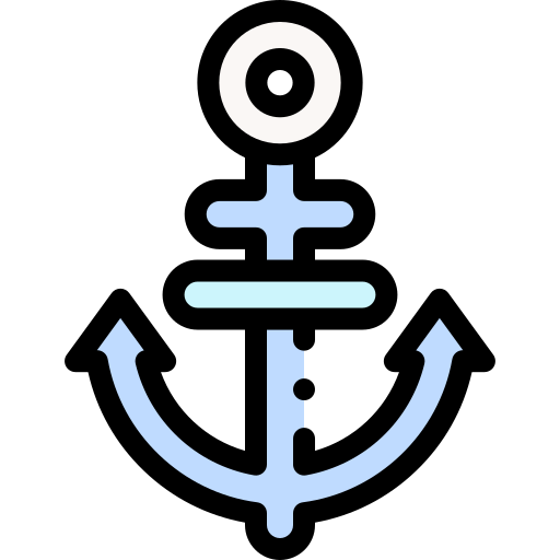 Anchor Detailed Rounded Lineal color icon