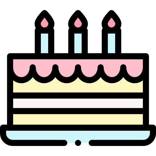 Birthday cake Detailed Rounded Lineal color icon