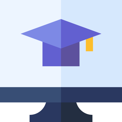 online onderwijs Basic Straight Flat icoon