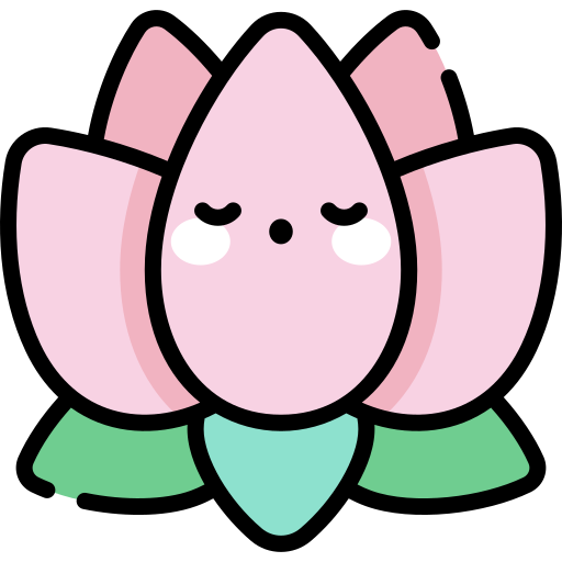 lotus Kawaii Lineal color Icône