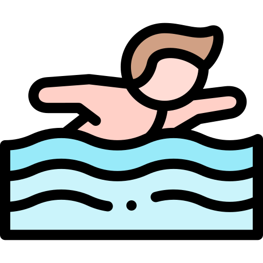 Swimming Detailed Rounded Lineal color icon