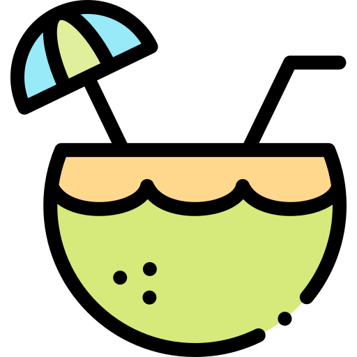Coconut Detailed Rounded Lineal color icon