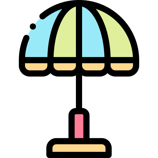 Sun umbrella Detailed Rounded Lineal color icon
