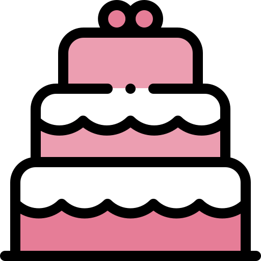 verjaardagstaart Detailed Rounded Lineal color icoon