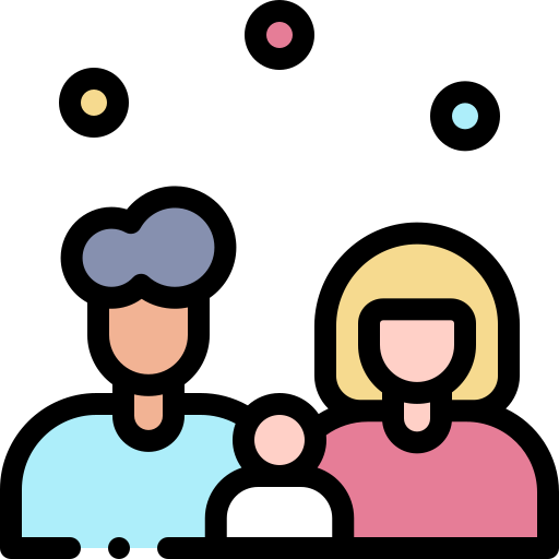 가족 Detailed Rounded Lineal color icon