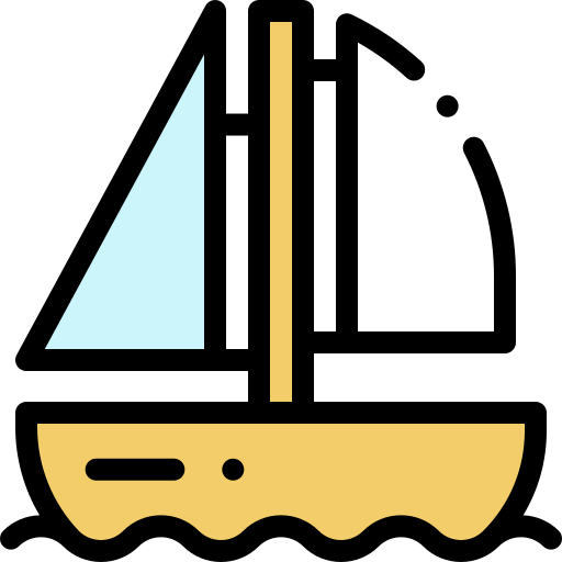 Yatch Detailed Rounded Lineal color icon
