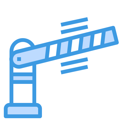 Traffic barrier itim2101 Blue icon