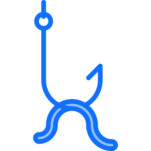 Fishing hook Coloring Blue icon