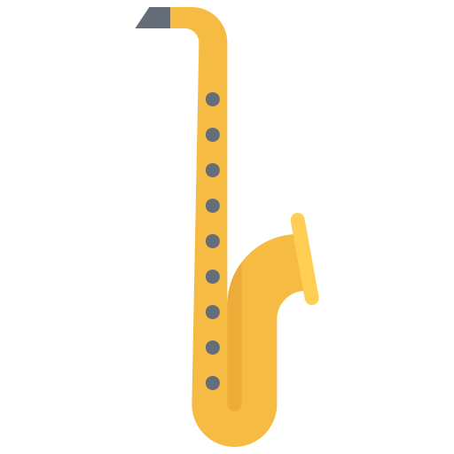 saksofon Coloring Flat ikona