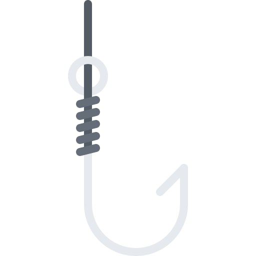 Fishing hook Coloring Flat icon