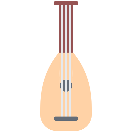 mandolina Coloring Flat ikona