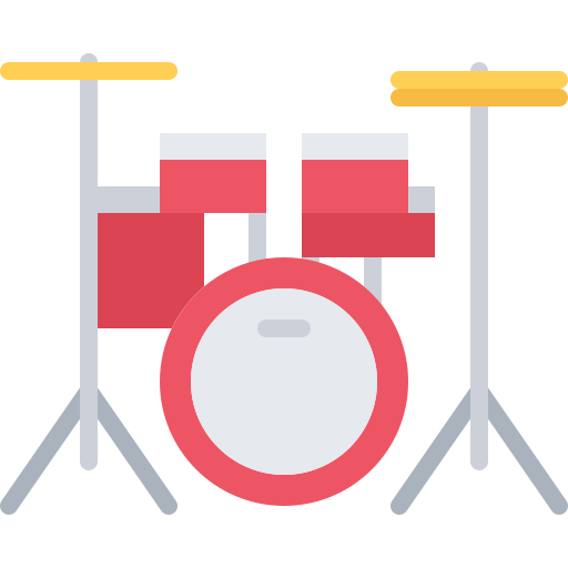zestaw perkusyjny Coloring Flat ikona