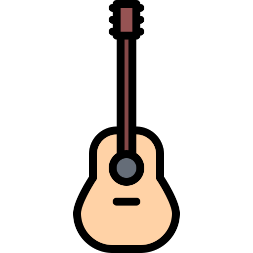 akoestische gitaar Coloring Color icoon
