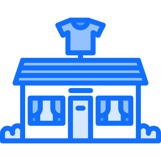kleidungsgeschäft Coloring Blue icon