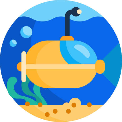 Подводная лодка Detailed Flat Circular Flat иконка