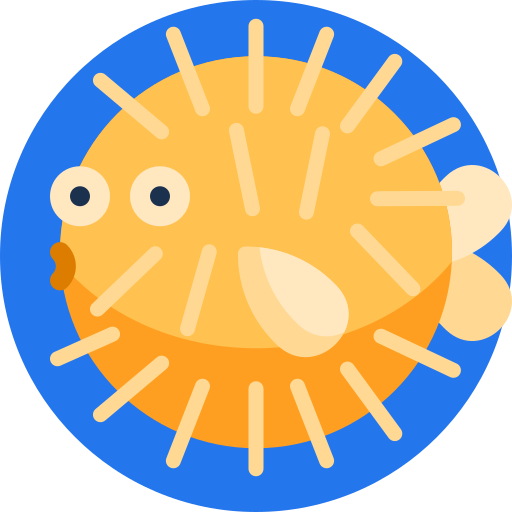 pesce palla Detailed Flat Circular Flat icona