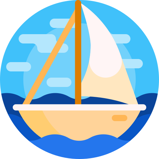 barca a vela Detailed Flat Circular Flat icona