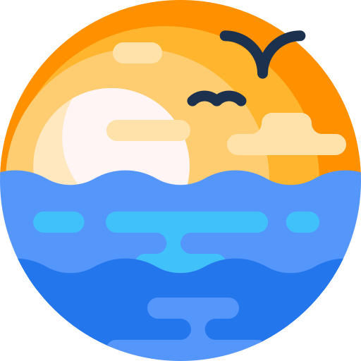 zachód słońca Detailed Flat Circular Flat ikona