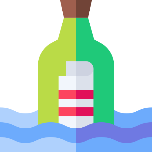 messaggio in una bottiglia Basic Straight Flat icona
