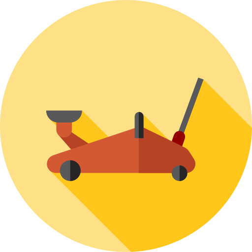 gato hidraulico Flat Circular Flat icono