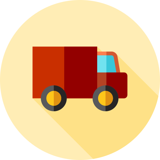 camión de reparto Flat Circular Flat icono