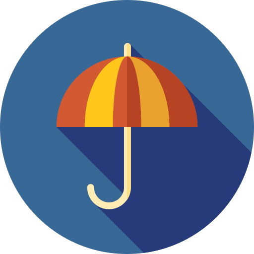 paraguas Flat Circular Flat icono