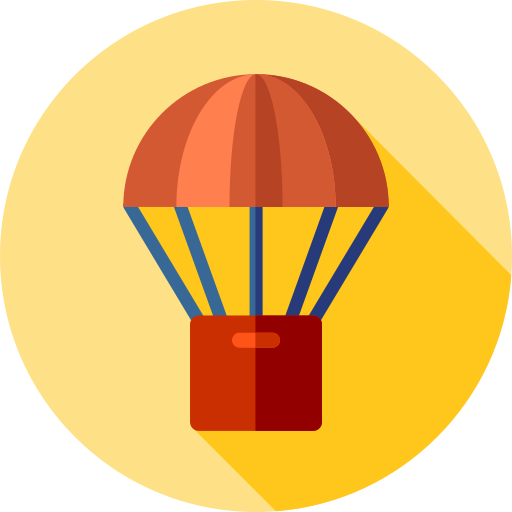 parachute Flat Circular Flat Icône