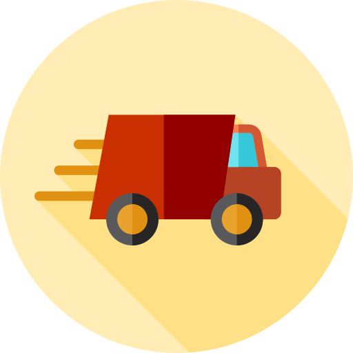 camión de reparto Flat Circular Flat icono