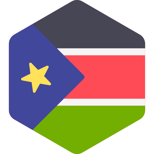sudán del sur Flags Hexagonal icono