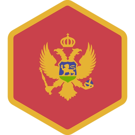montenegro Flags Hexagonal icono