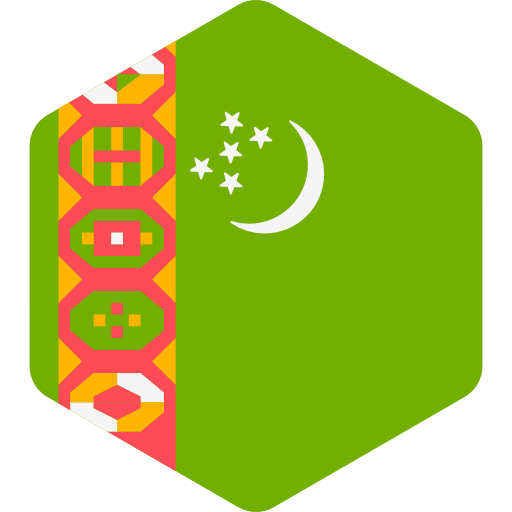 투르크 메니스탄 Flags Hexagonal icon