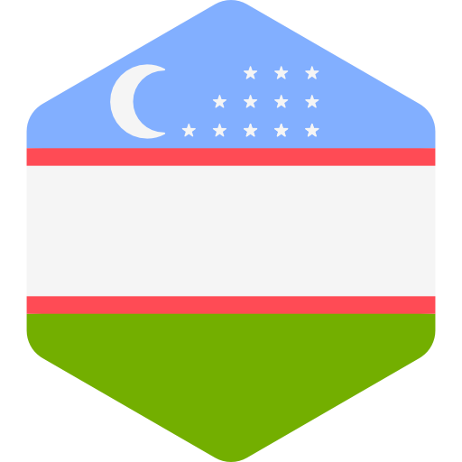 우즈베키스탄 Flags Hexagonal icon