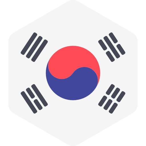 zuid-korea Flags Hexagonal icoon