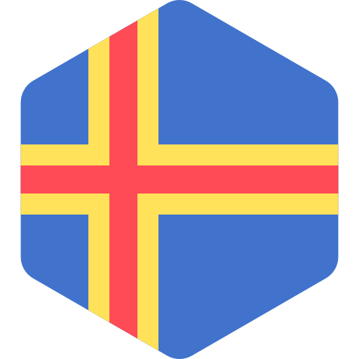 wyspy alandzkie Flags Hexagonal ikona