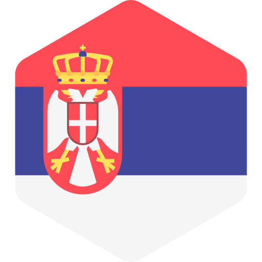 serbia Flags Hexagonal icona