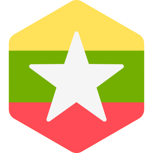 myanmar Flags Hexagonal icono