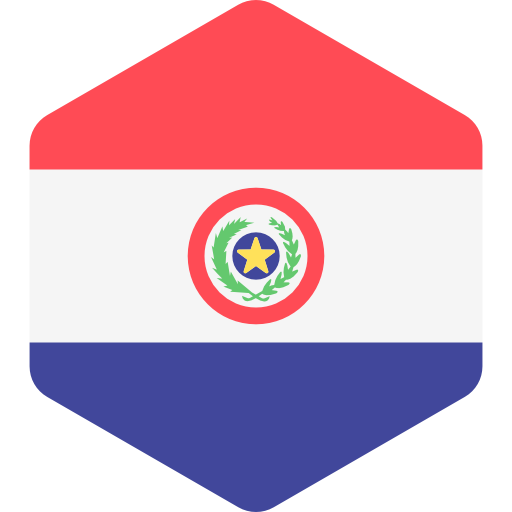 paraguay Flags Hexagonal icono