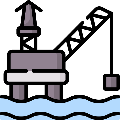 piattaforma petrolifera Special Lineal color icona