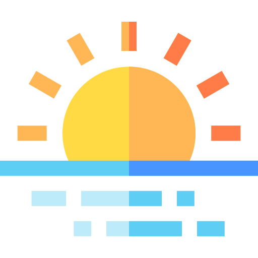 le coucher du soleil Basic Straight Flat Icône